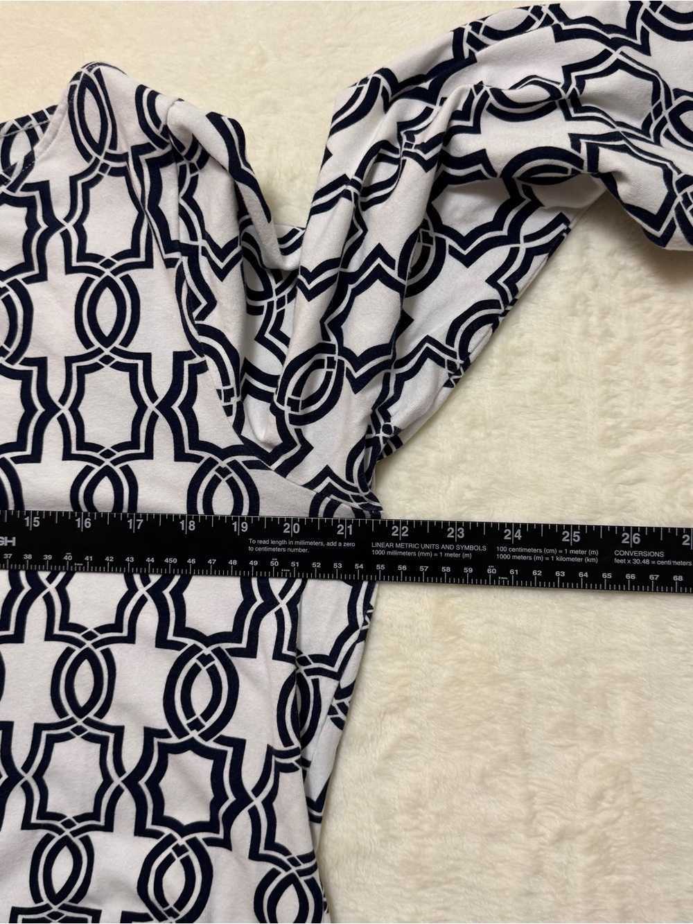 Women's Chico White Cotton Black Link Geo Print Boat Neck Shirt Top Size 2 - Picture 6 of 7